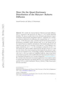 More On the Quasi-Stationary Distribution of the Shiryaev--Roberts
  Diffusion
