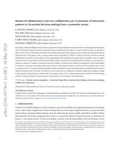 Human-AI collaboration is not very collaborative yet: A taxonomy of
  interaction patterns in AI-assisted decision making from a systematic review