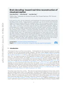 Brain decoding: toward real-time reconstruction of visual perception