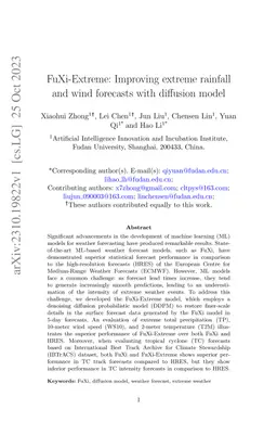 FuXi-Extreme: Improving extreme rainfall and wind forecasts with
  diffusion model
