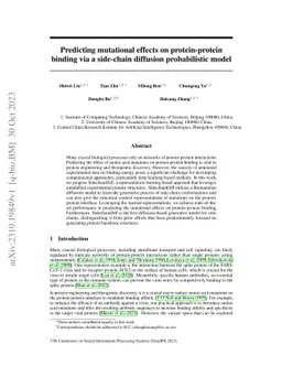 Predicting mutational effects on protein-protein binding via a
  side-chain diffusion probabilistic model