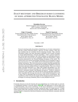 Exact Recovery and Bregman Hard Clustering of Node-Attributed Stochastic
  Block Model
