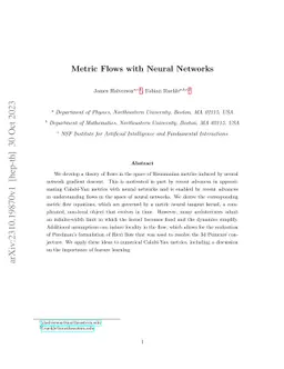 Metric Flows with Neural Networks