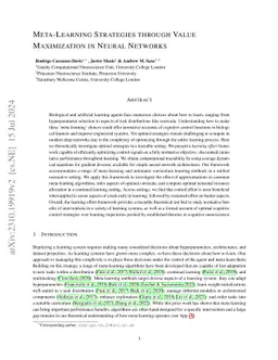 Meta-Learning Strategies through Value Maximization in Neural Networks