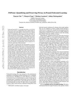 PriPrune: Quantifying and Preserving Privacy in Pruned Federated
  Learning