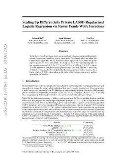 Scaling Up Differentially Private LASSO Regularized Logistic Regression
  via Faster Frank-Wolfe Iterations
