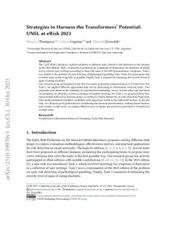 Strategies to Harness the Transformers' Potential: UNSL at eRisk 2023