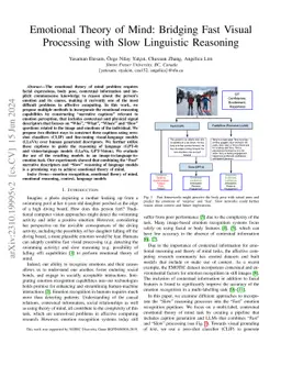 Emotional Theory of Mind: Bridging Fast Visual Processing with Slow
  Linguistic Reasoning