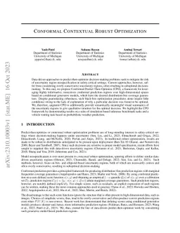 Conformal Contextual Robust Optimization