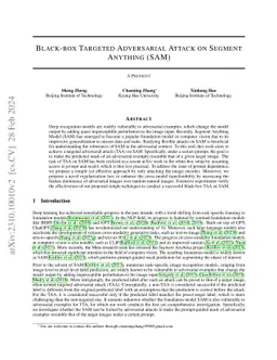 Black-box Targeted Adversarial Attack on Segment Anything (SAM)