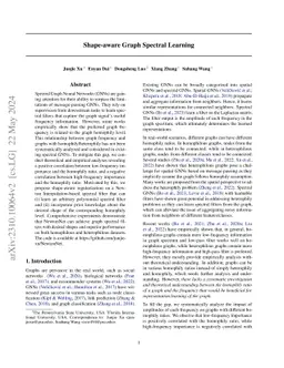 Shape-aware Graph Spectral Learning