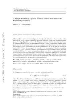 A simple uniformly optimal method without line search for convex
  optimization