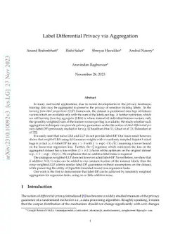 Label Differential Privacy via Aggregation