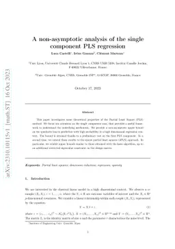 A non-asymptotic analysis of the single component PLS regression
