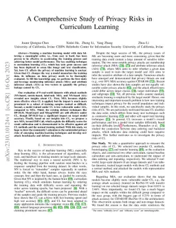 A Comprehensive Study of Privacy Risks in Curriculum Learning