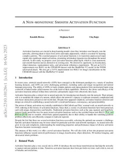 A Non-monotonic Smooth Activation Function