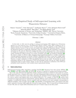 An Empirical Study of Self-supervised Learning with Wasserstein Distance