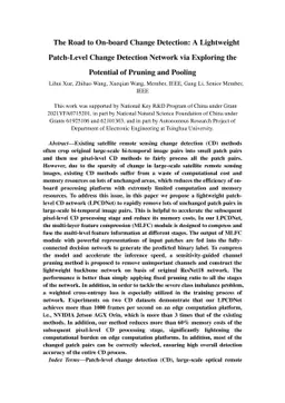 The Road to On-board Change Detection: A Lightweight Patch-Level Change
  Detection Network via Exploring the Potential of Pruning and Pooling