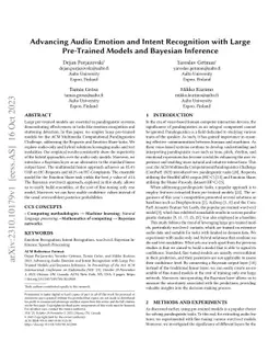 Advancing Audio Emotion and Intent Recognition with Large Pre-Trained
  Models and Bayesian Inference