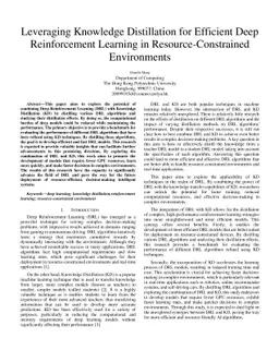 Leveraging Knowledge Distillation for Efficient Deep Reinforcement
  Learning in Resource-Constrained Environments