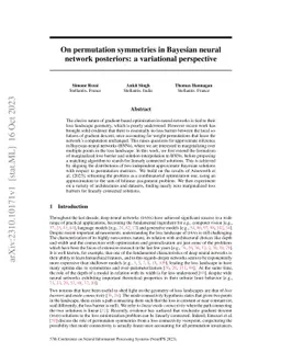 On permutation symmetries in Bayesian neural network posteriors: a
  variational perspective
