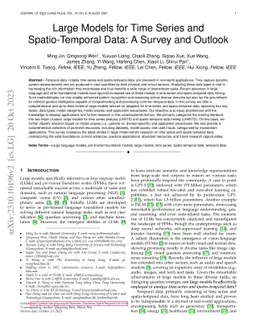 Large Models for Time Series and Spatio-Temporal Data: A Survey and
  Outlook