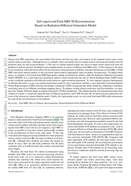 Self-supervised Fetal MRI 3D Reconstruction Based on Radiation Diffusion
  Generation Model