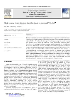 Mask wearing object detection algorithm based on improved YOLOv5