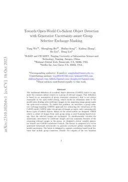Towards Open-World Co-Salient Object Detection with Generative
  Uncertainty-aware Group Selective Exchange-Masking