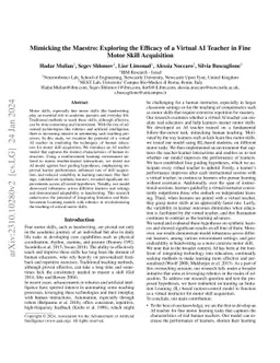 Mimicking the Maestro: Exploring the Efficacy of a Virtual AI Teacher in
  Fine Motor Skill Acquisition