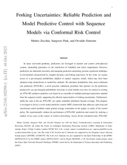 Forking Uncertainties: Reliable Prediction and Model Predictive Control
  with Sequence Models via Conformal Risk Control