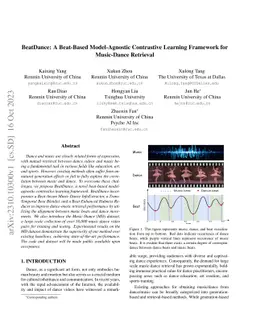 BeatDance: A Beat-Based Model-Agnostic Contrastive Learning Framework
  for Music-Dance Retrieval