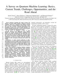 A Survey on Quantum Machine Learning: Current Trends, Challenges, Opportunities, and the Road Ahead