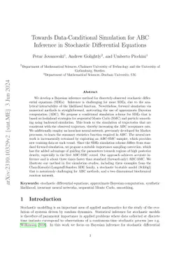 Towards Data-Conditional Simulation for ABC Inference in Stochastic
  Differential Equations