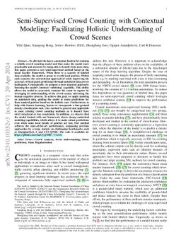 Semi-Supervised Crowd Counting with Contextual Modeling: Facilitating
  Holistic Understanding of Crowd Scenes