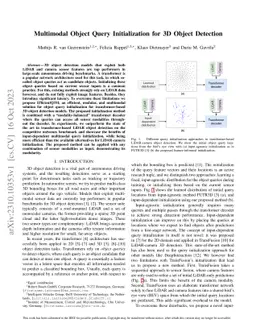 Multimodal Object Query Initialization for 3D Object Detection