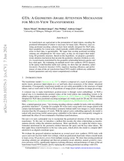 GTA: A Geometry-Aware Attention Mechanism for Multi-View Transformers