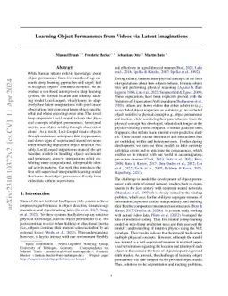Learning Object Permanence from Videos via Latent Imaginations