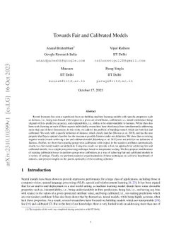Towards Fair and Calibrated Models