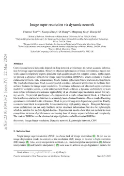 Image super-resolution via dynamic network