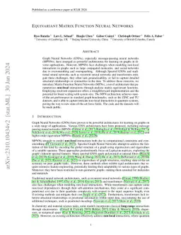 Equivariant Matrix Function Neural Networks