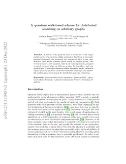 A quantum walk-based scheme for distributed searching on arbitrary
  graphs