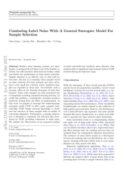 Combating Label Noise With A General Surrogate Model For Sample Selection