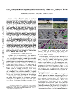 ManyQuadrupeds: Learning a Single Locomotion Policy for Diverse
  Quadruped Robots