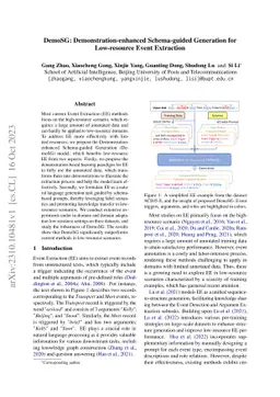 DemoSG: Demonstration-enhanced Schema-guided Generation for Low-resource
  Event Extraction