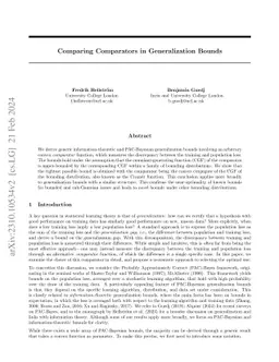 Comparing Comparators in Generalization Bounds