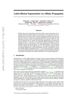 Label-efficient Segmentation via Affinity Propagation