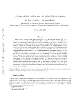 Optimal vintage factor analysis with deflation varimax