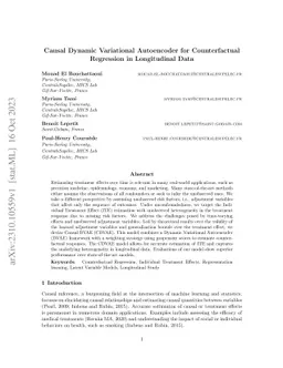 Causal Dynamic Variational Autoencoder for Counterfactual Regression in Longitudinal Data
