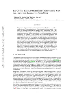 RefConv: Re-parameterized Refocusing Convolution for Powerful ConvNets